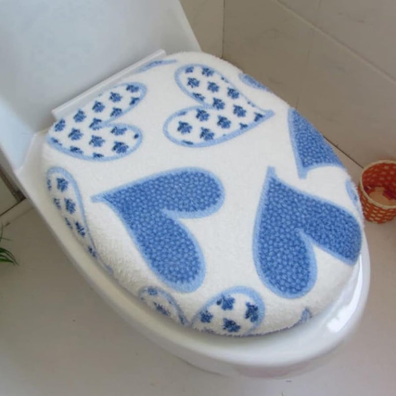 قطعتان من غطاء مقعد المرحاض السميك من الفليس، مجموعة إكسسوارات الحمام الناعمة، ديكور المنزل - Image 4